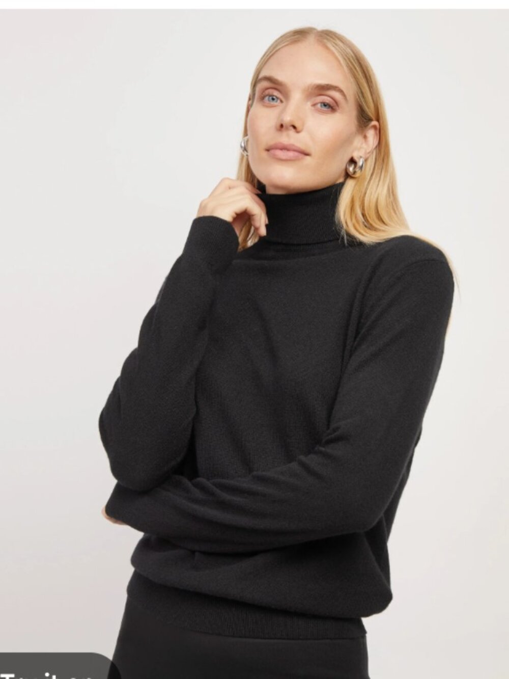 Mott & Bow Black 100% CASHMERE Turtleneck Sweater Size XS black